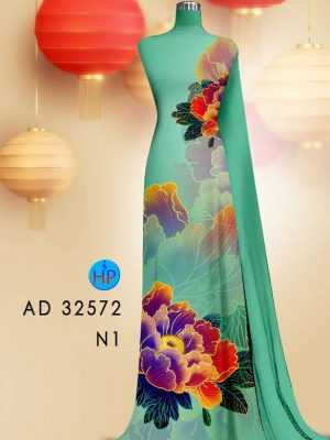 Vải Áo Dài Hoa In 3D AD 32572 18